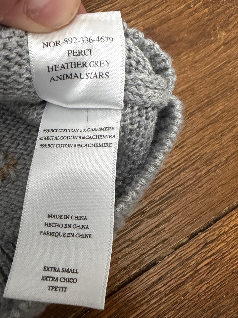 Rails Perci Star Gray Sweater Size XS Cotton/cashmere Blend - Picture 8 of 9